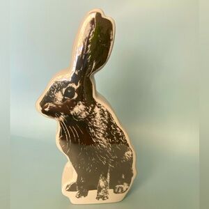 Ceramic Rabbit Bank in Silver and White